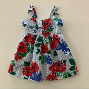 Janie and Jack Baby Girl 3-6 Months Floral Ruffle Dress Easter Spring Summer
